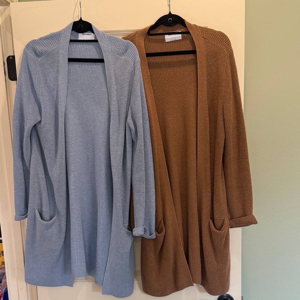 Old Navy Blue and Brown Cardigans